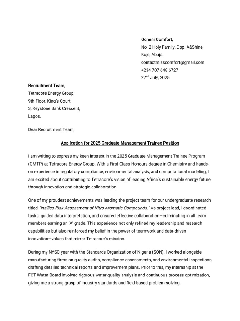 Graduate Management Trainee Application | PDF | Leadership | Business