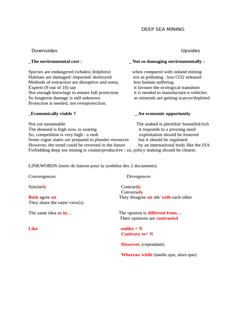 Notes Du Cours Deep Sea | PDF
