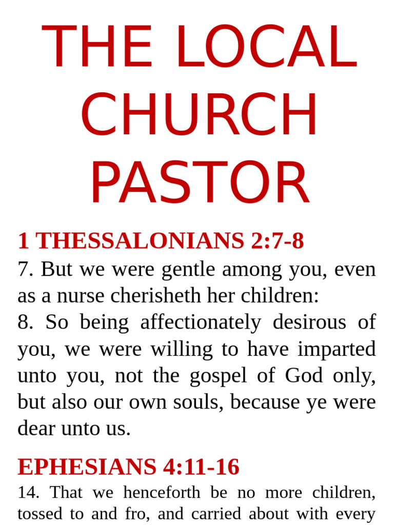 The Caring Role of a Local Pastor | PDF | Abrahamic Religions ...