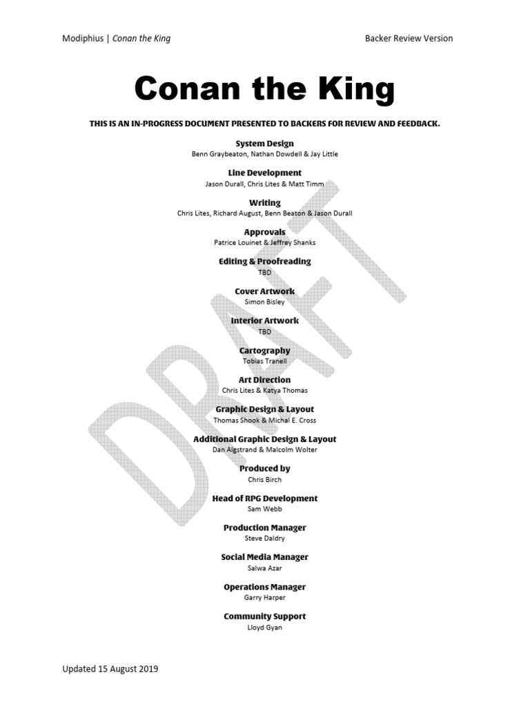 Conan 2d20 - Conan The King - Backer Review | PDF | Conan The Barbarian ...