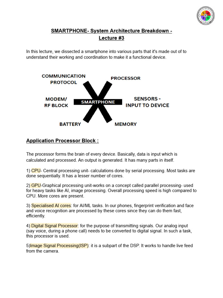 Smartphone System Architecture Overview | PDF | Central Processing Unit ...