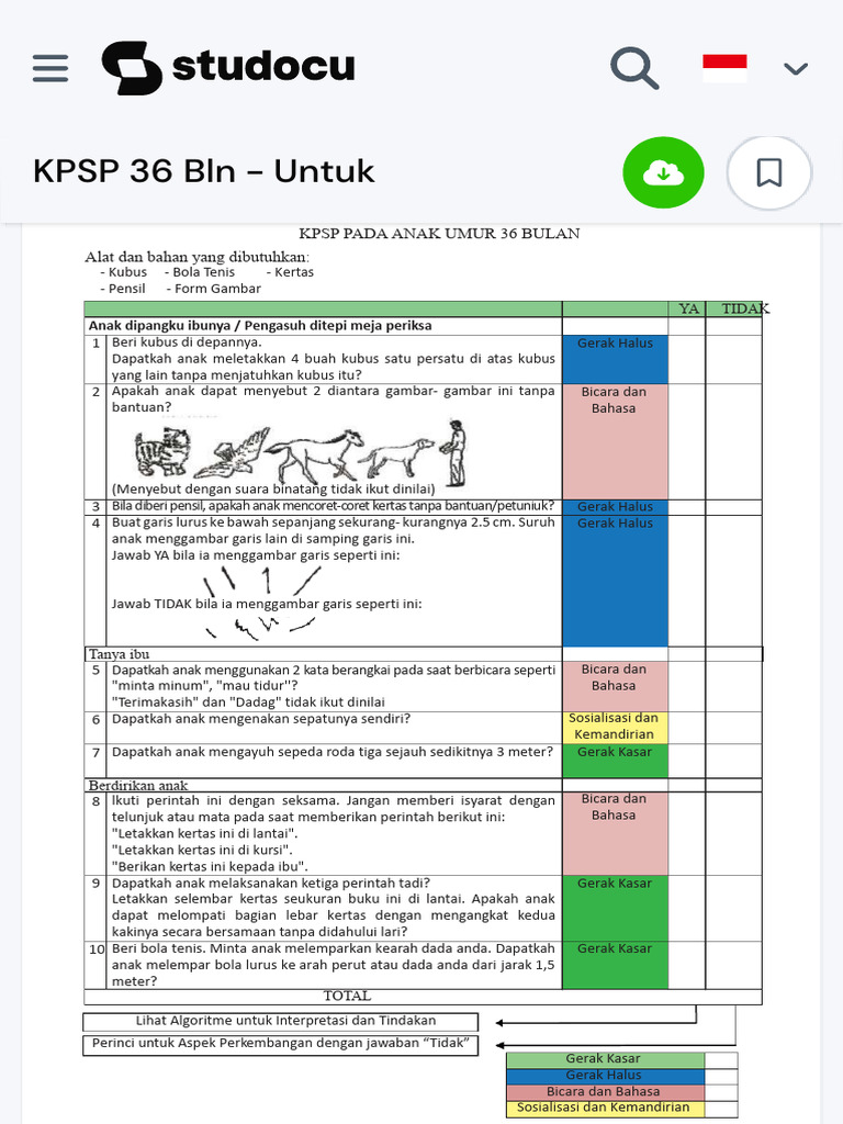 KPSP Anak 36 Bulan: Panduan Perkembangan | PDF