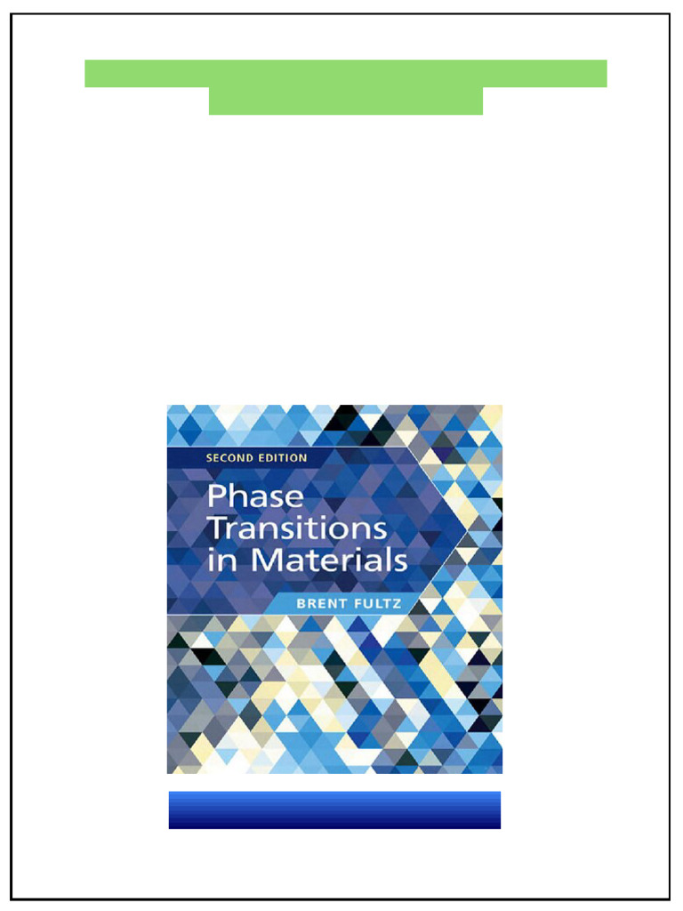 Phase Transitions in Materials 2nd Edition Brent Fultz PDF Version ...