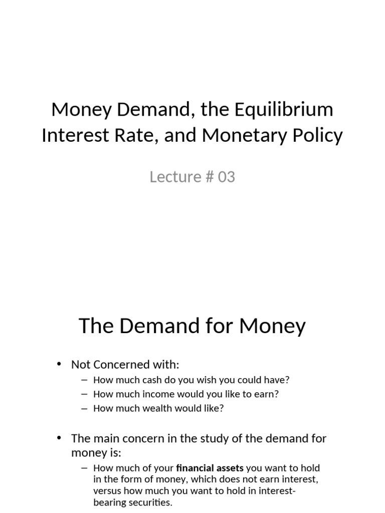 Understanding Money Demand and Interest Rates | PDF | Demand For Money ...