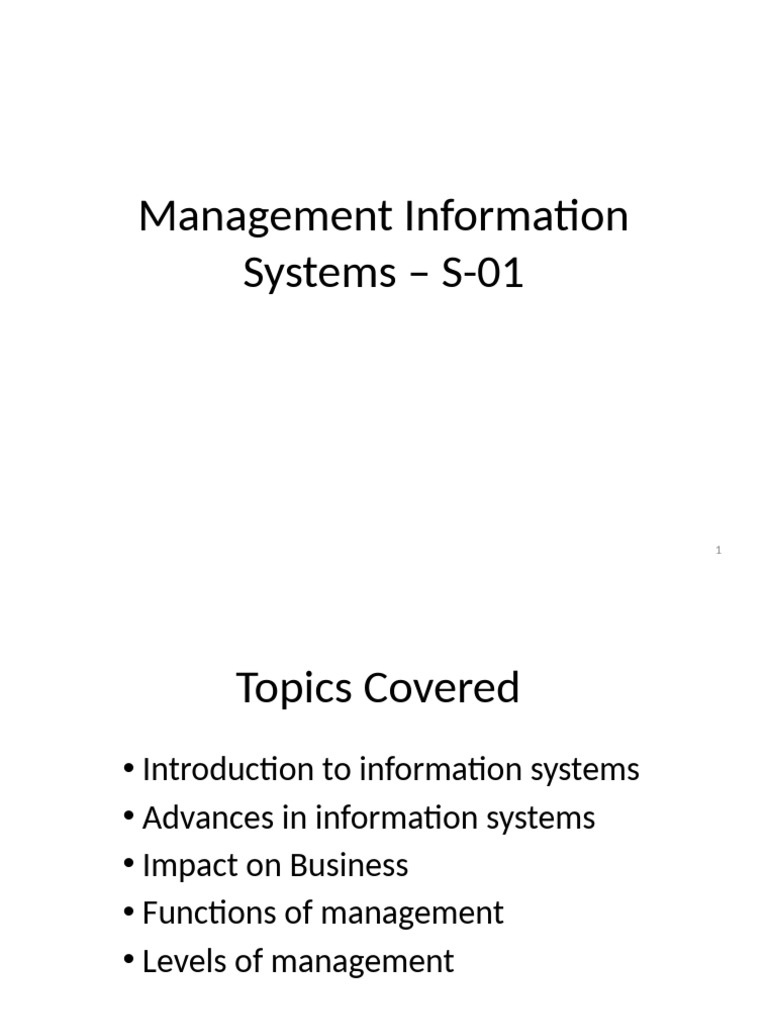 Overview of Management Information Systems | PDF | Strategic Planning ...