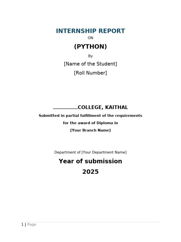 Python Internship Report 2025 | PDF | Parameter (Computer Programming ...