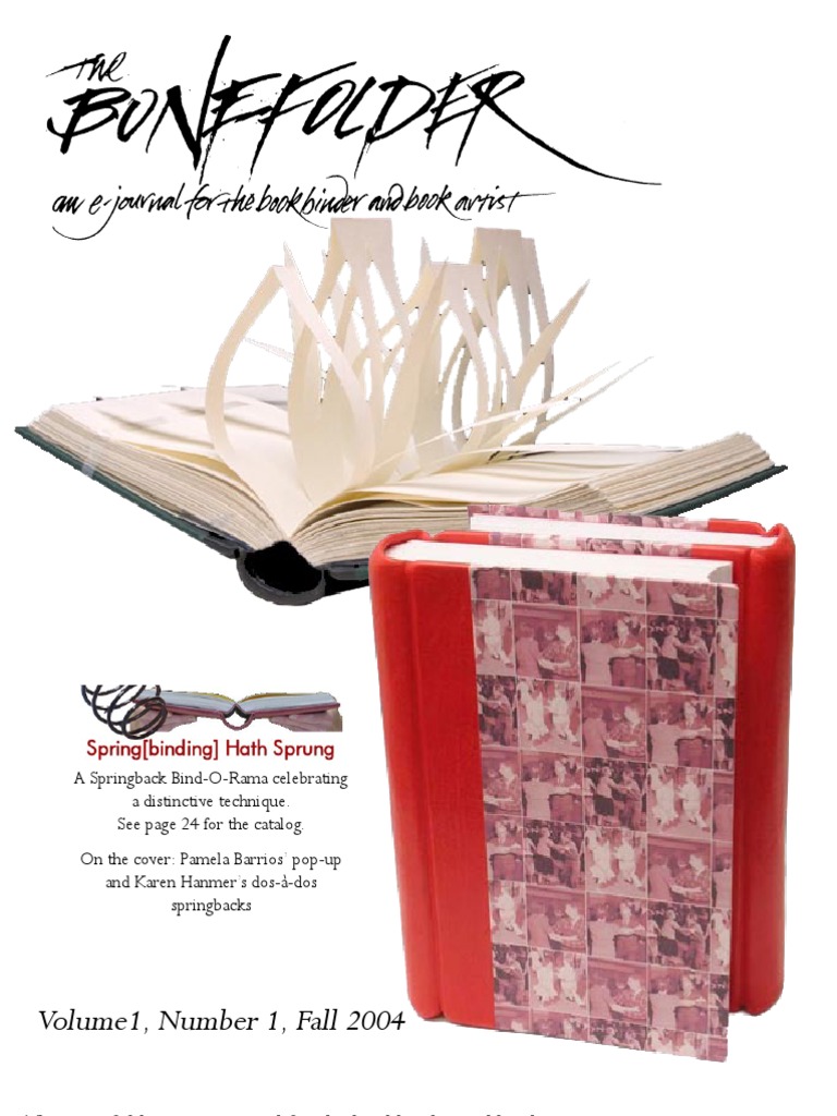Bone Folder Vol 1 No 1 Bookbinding Apprenticeship