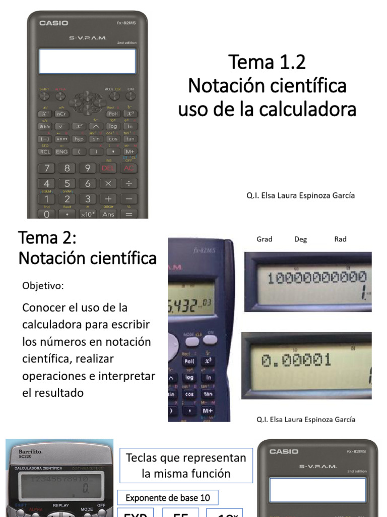 1.3 Uso de la calculadora con Notación científica | PDF ...