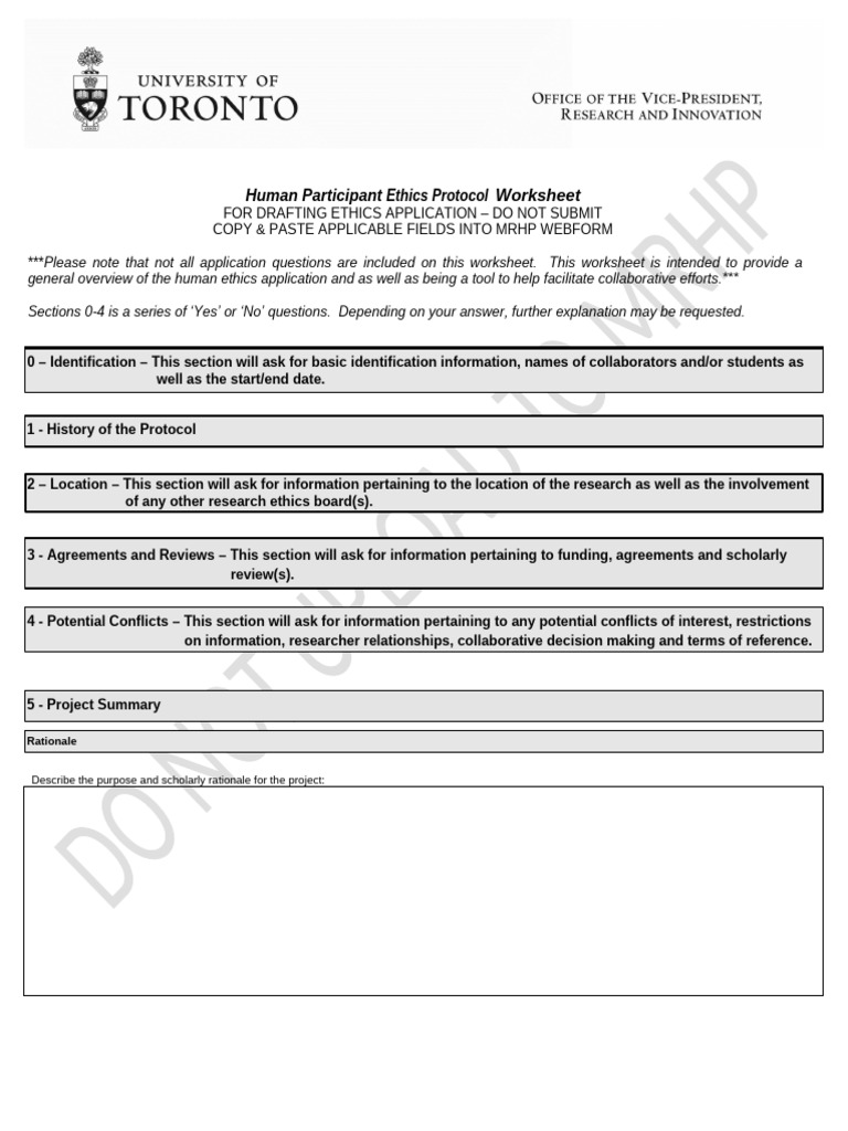 Human Ethics Protocol Worksheet Guide | PDF | Informed Consent | Risk