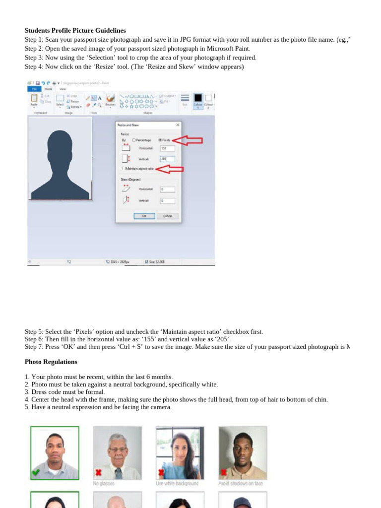 Profile Picture Submission Guidelines | PDF