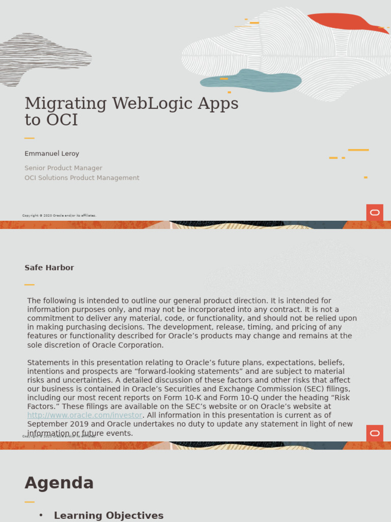 WebLogic Application Migration to OCI | PDF | Virtual Machine | Databases