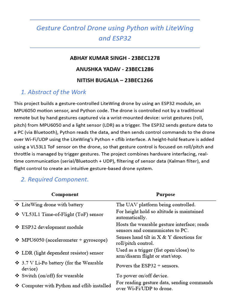 Gesture-Controlled Drone with Python | PDF | Unmanned Aerial Vehicle ...
