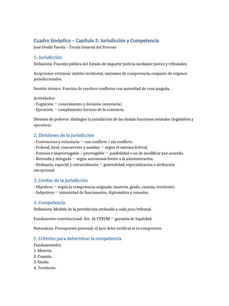 Jurisdicción y Competencia en el Proceso | PDF