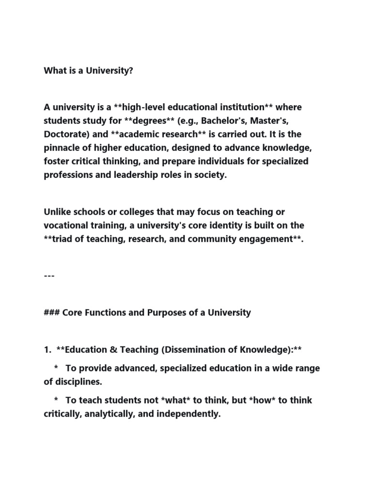 Understanding University Functions | PDF | Academic Degree | University