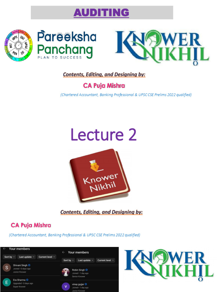 EPFO Auditing Notes Overview | PDF | Internal Control | Audit