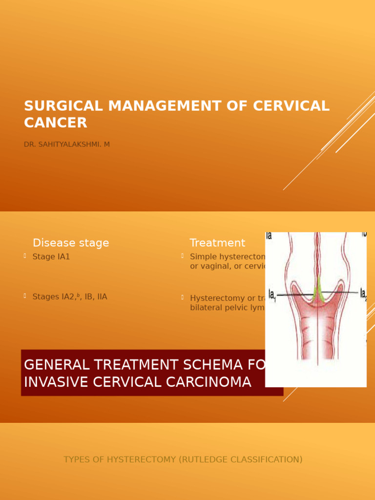 SURGICAL Management of Cervical Cancer | PDF | Cervical Cancer ...