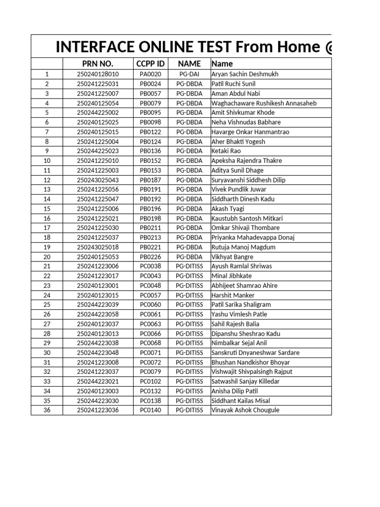 15.09.2025 Interface - Infosoft Attendance List | PDF