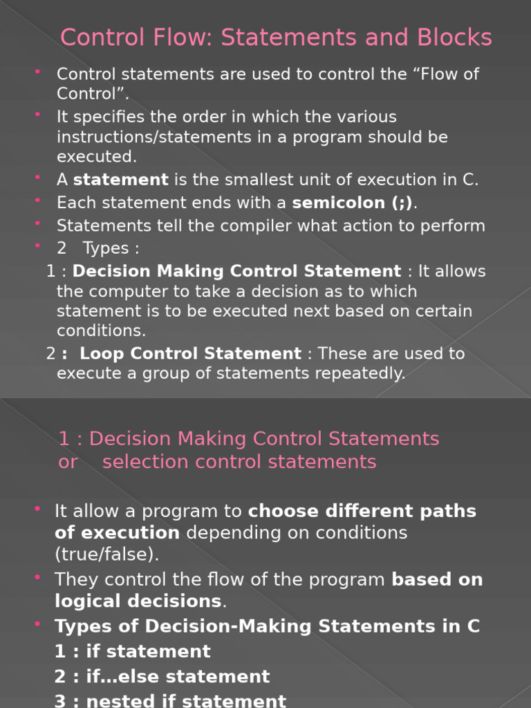 Statements and Blocks | PDF | Control Flow | Computer Programming
