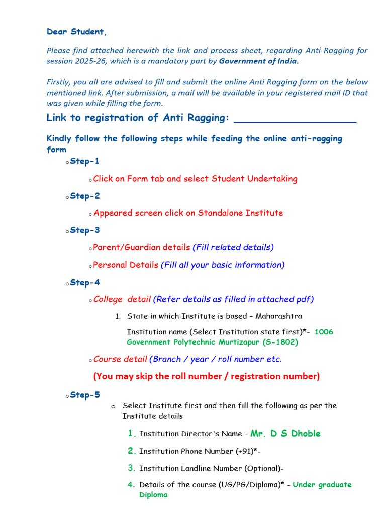 Anti Ragging Form Submission Guide | PDF | Chess Theory | Chess