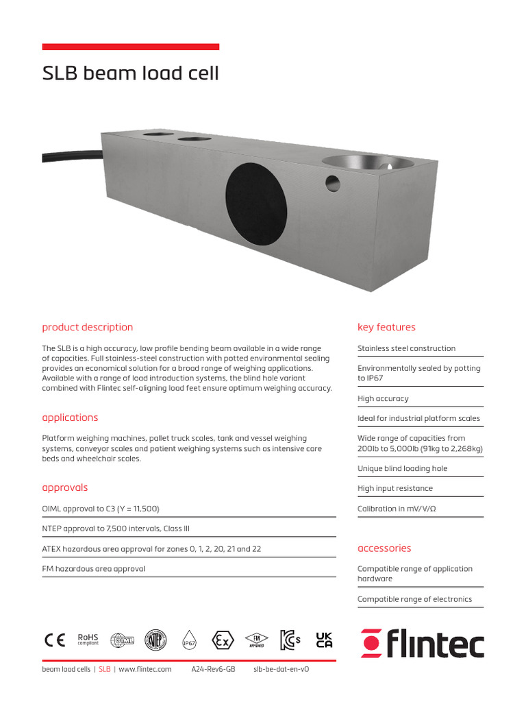 Flintec SLB Beam Load Cell Overview | PDF | Electrical Engineering ...
