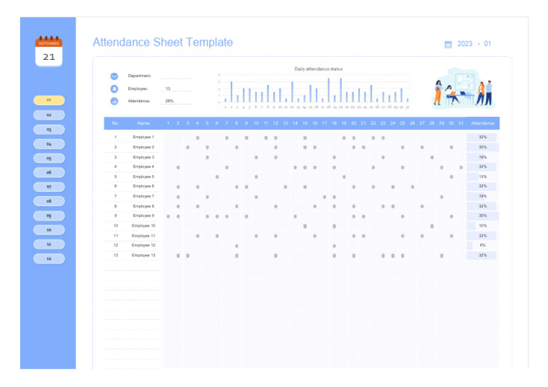 2023 Attendance Sheet Template | PDF