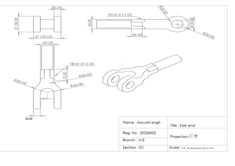 Aayushi Singh M.E. Fork End Design | PDF