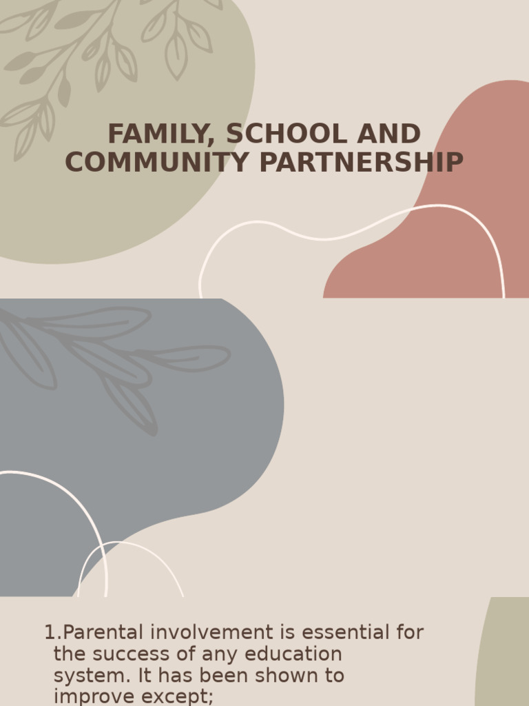 Family-School-Community Partnerships | PDF | Socialization | Family