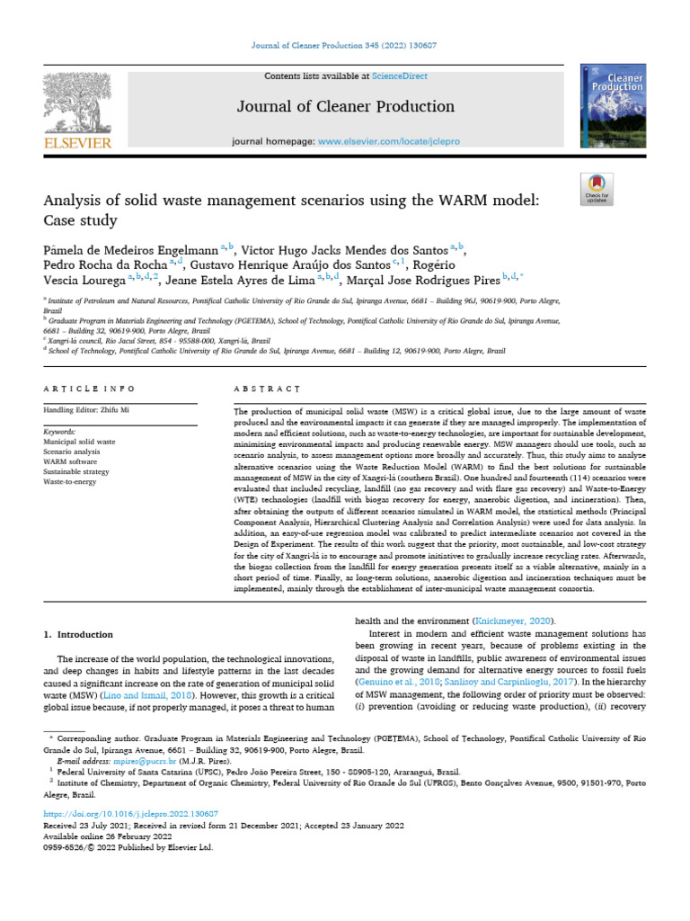 Solid Waste Management Scenarios in Brazil | PDF | Waste Management | Waste