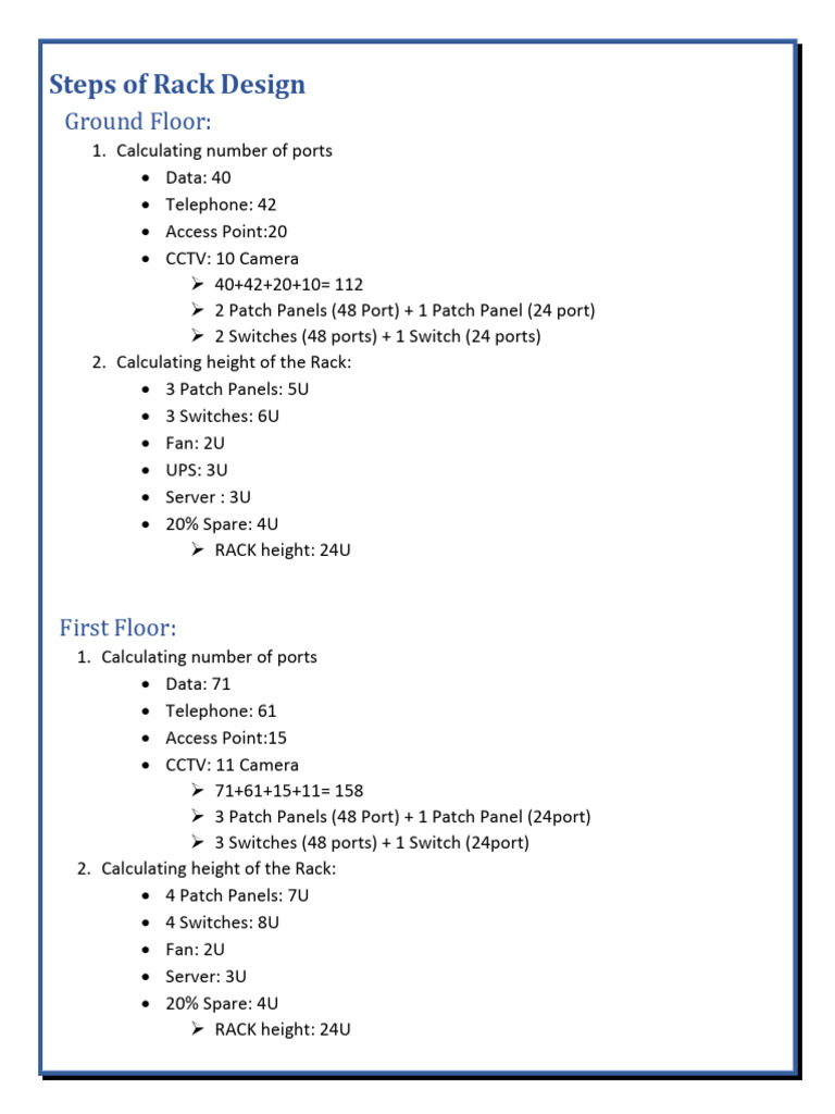 Steps of Rack Design | PDF