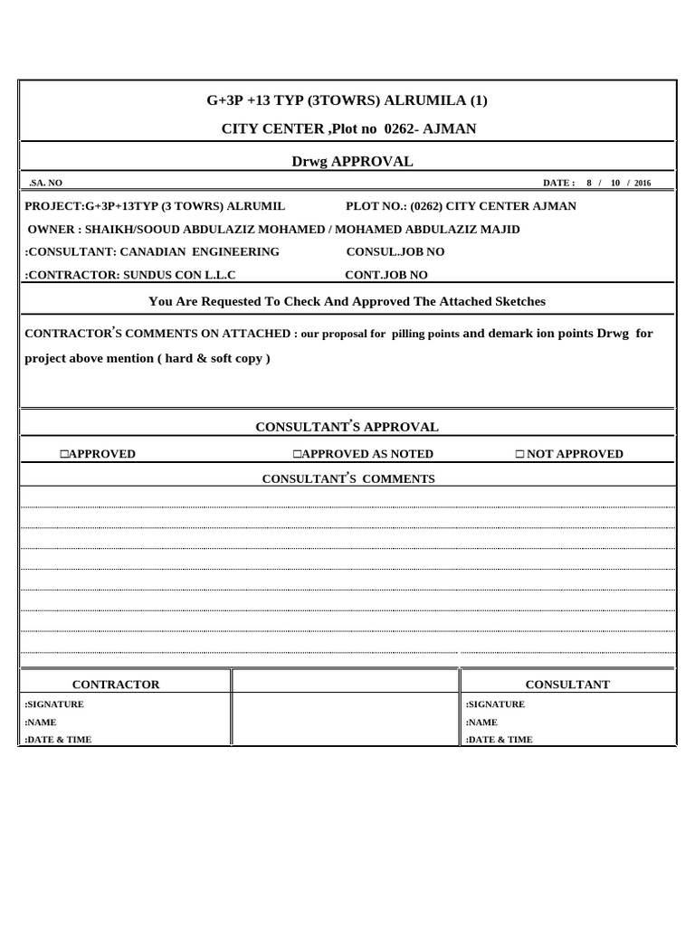 G+3P+13 Towers Approval - Al Rumaila, Ajman | PDF