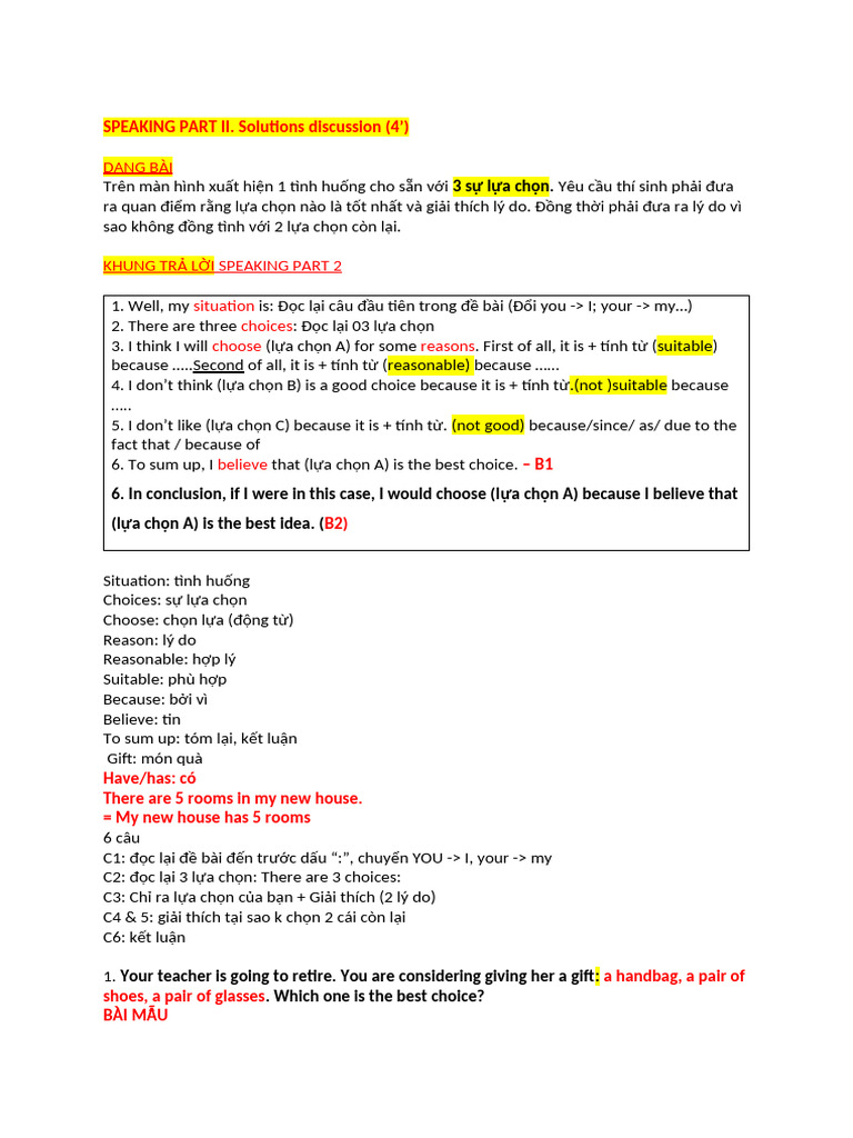Speaking Part II | PDF | Hospital