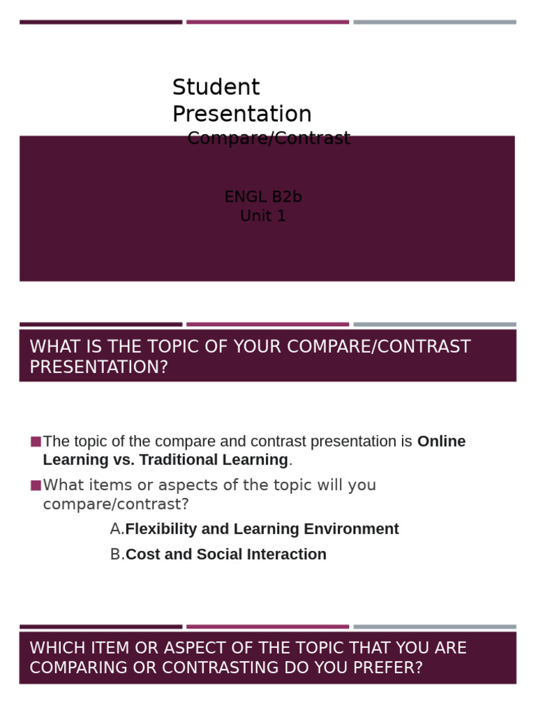 Online vs. Traditional Learning Comparison | PDF | Learning ...