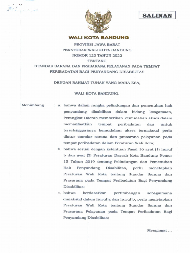 Perwal Bandung 120 2022 | PDF