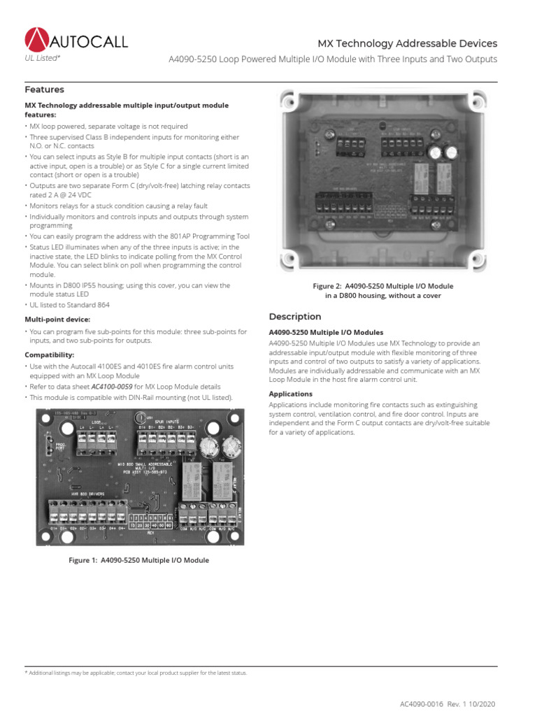 A4090-5250 Loop Powered I/O Module | PDF | Relay | Programmable Logic ...