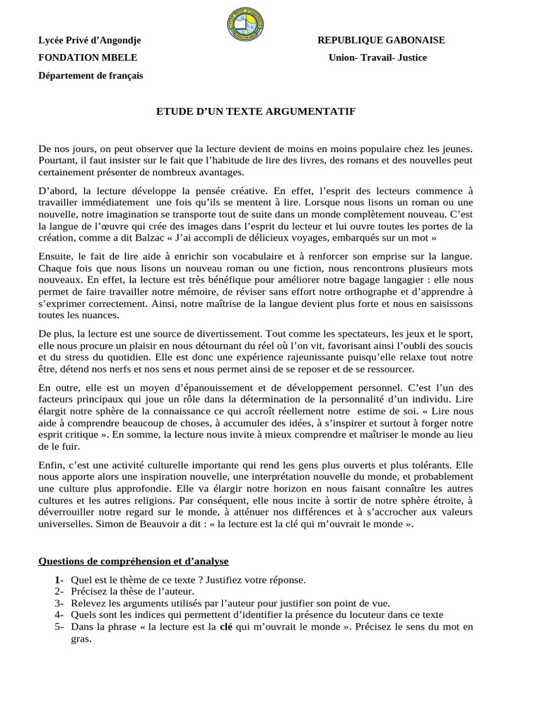Importance de la lecture chez les jeunes | PDF