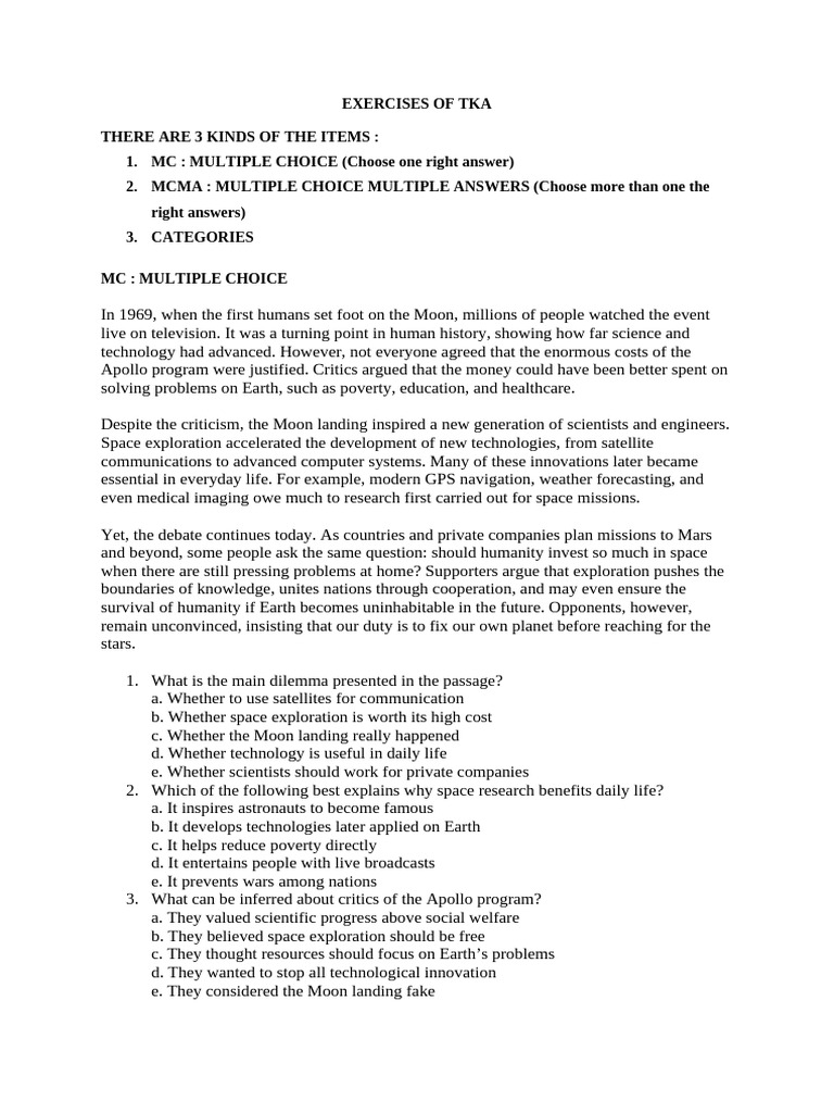 TKA Exercise Questions and Answers | PDF | Climate Change | Sea Level Rise