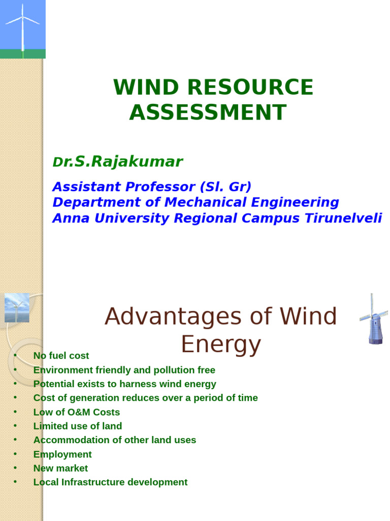 Wind Resource Assessment Overview | PDF | Wound