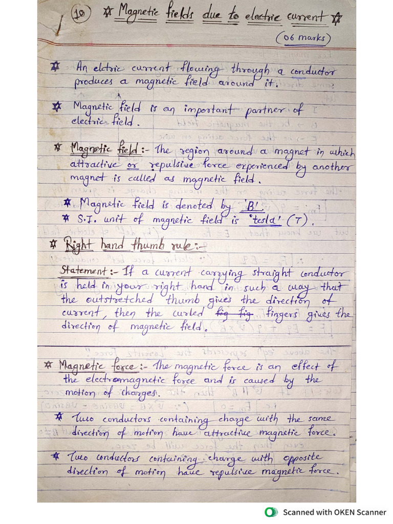 Magnetic Fields Due To Electric Current - 01 | PDF