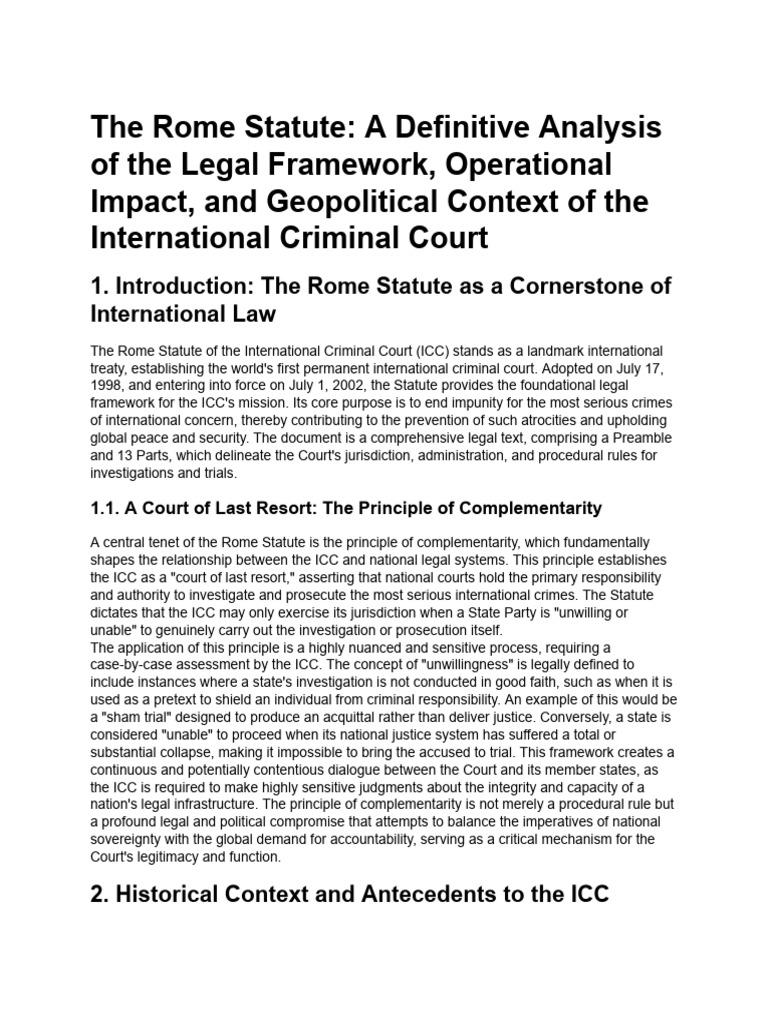 Statuta Roma - ICC Analysis | PDF | International Criminal Court ...