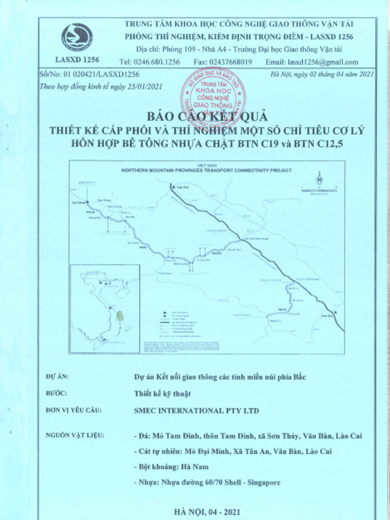 02a Result Testing Pavement Material Tam Dinh | PDF