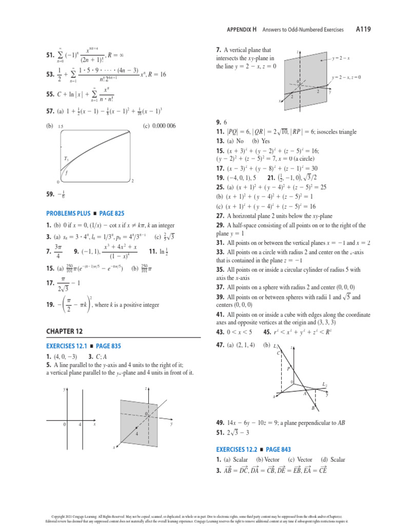 Odd-Numbered Exercise Solutions | PDF | Radius | Cartesian Coordinate ...