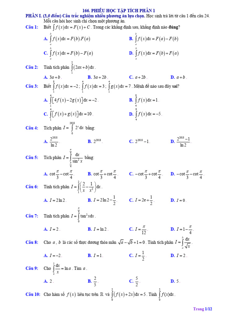 PBH Tích Phân 1 | PDF