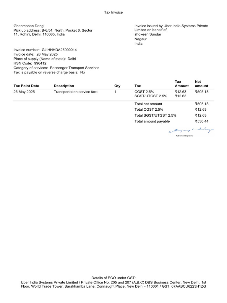 Tax Point Date Description Qty Tax Tax Amount Net Amount | PDF