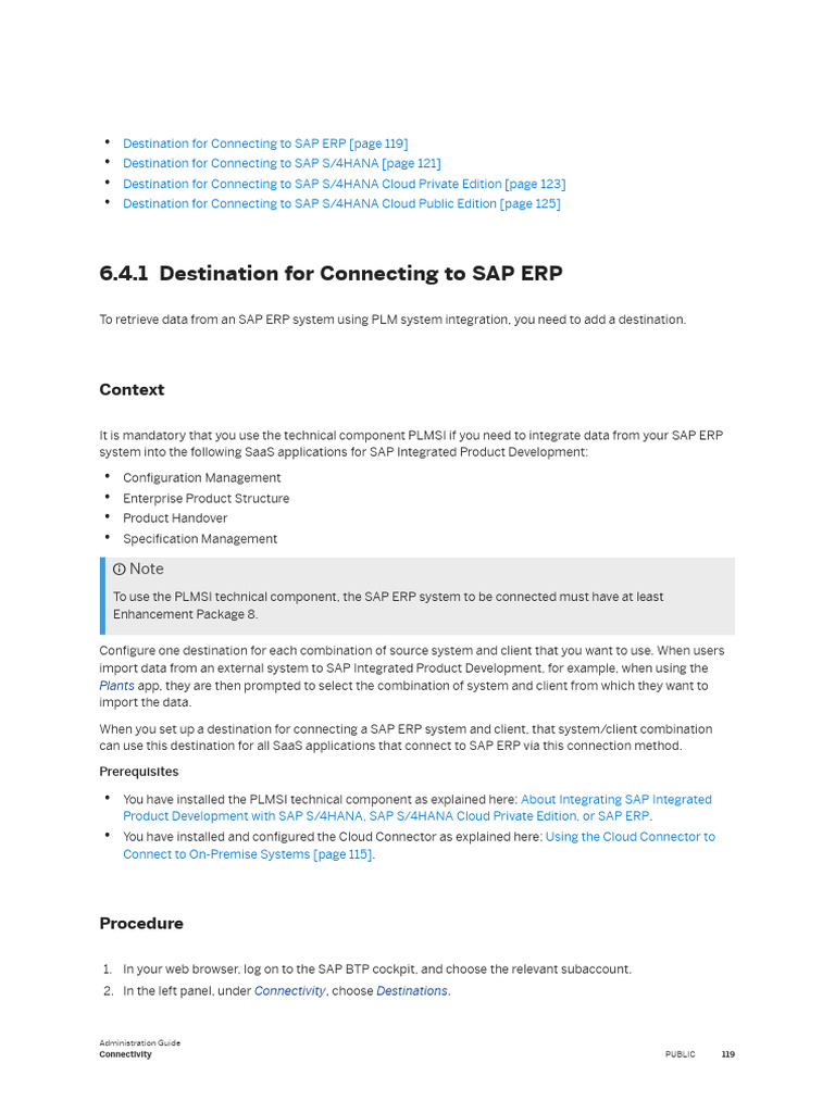 SAP ERP Connection Setup Guide | PDF | Cloud Computing | Cyberspace