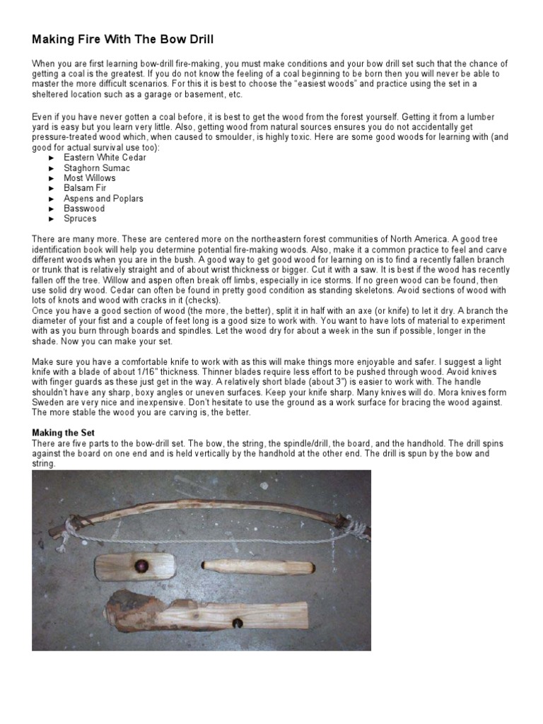 Bow Drill Fire-Making Guide | PDF | Bow And Arrow | Wood