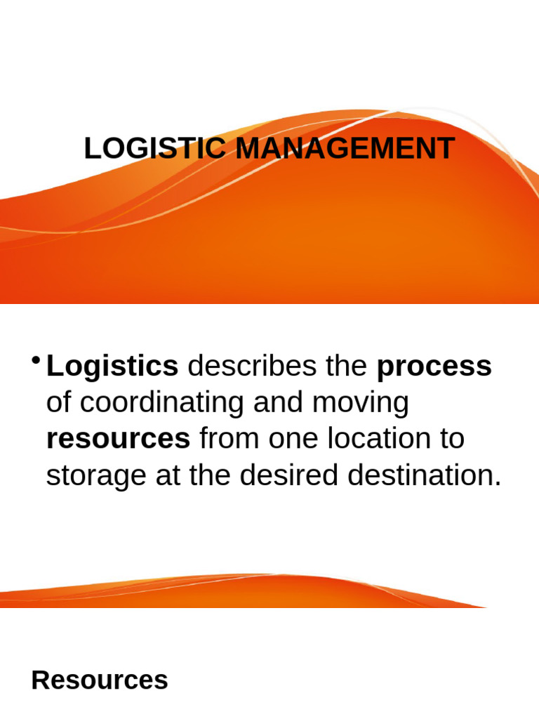 Logistics Management Overview and Types | PDF | Logistics | Warehouse