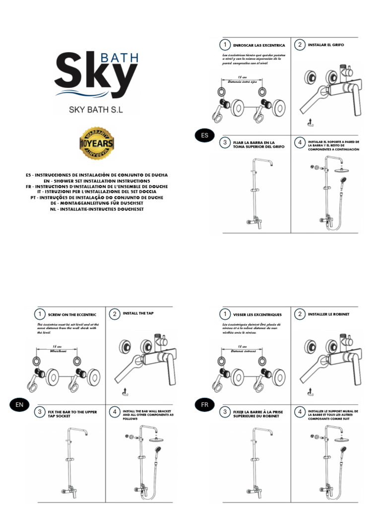 Instructions d'installation douche | PDF | Matériaux transparents | Eau