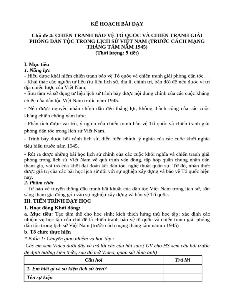 Bài Dạy Chủ Đề 4. | PDF