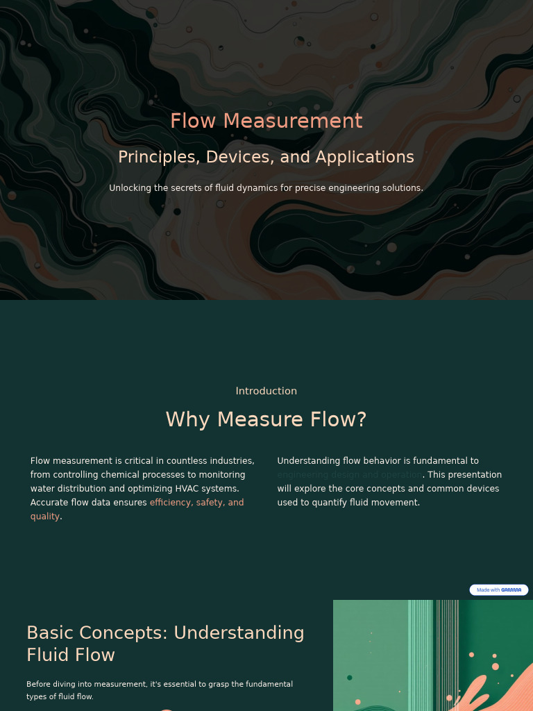 Flow Measurement: Principles & Devices | PDF | Flow Measurement | Fluid ...