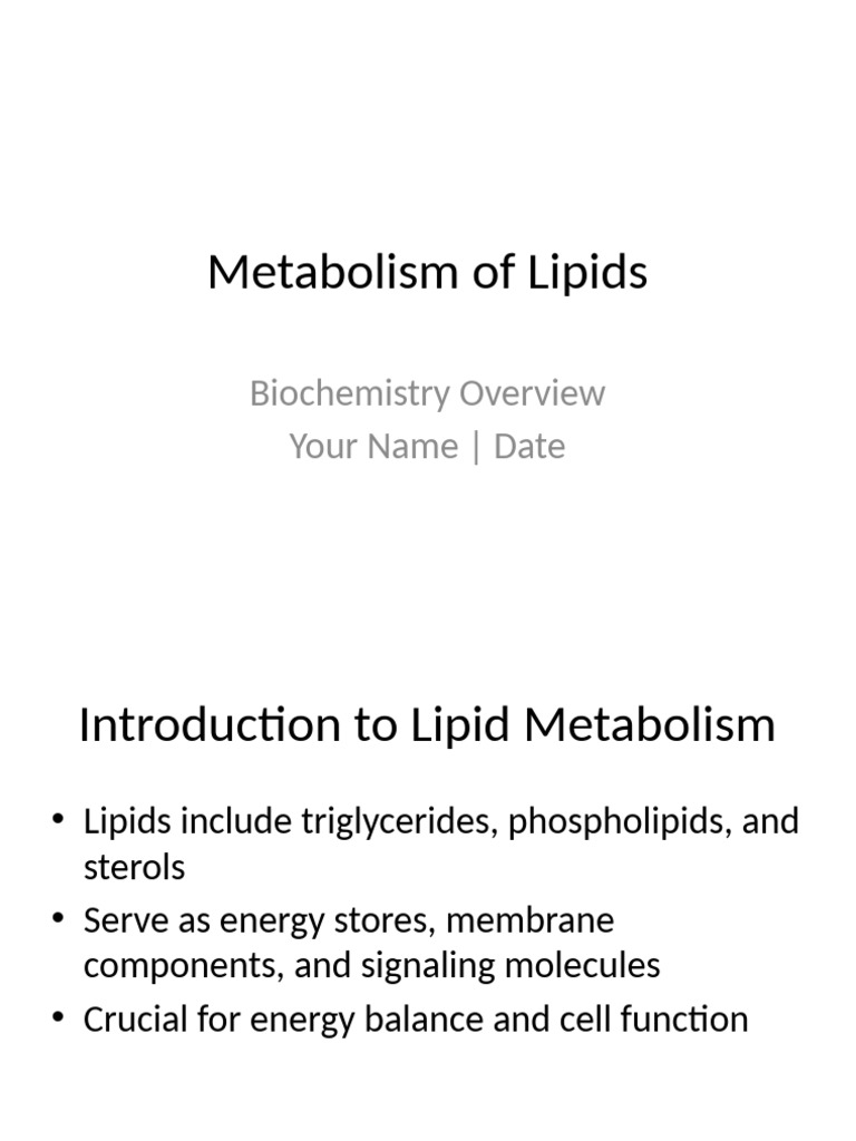 Overview of Lipid Metabolism Processes | PDF